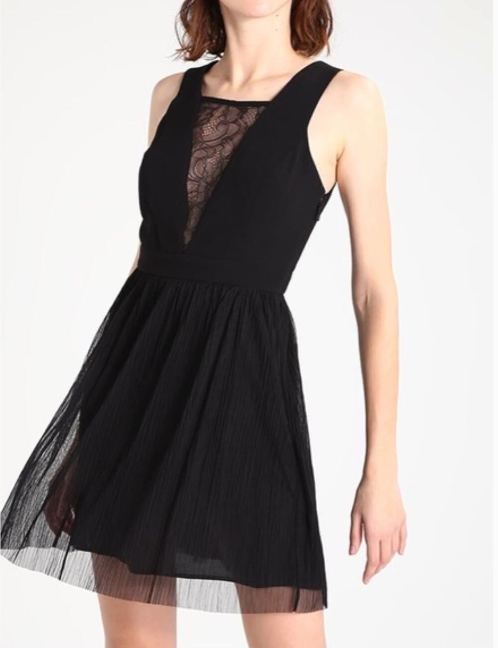 NWT BCBGeneration Lace Chiffon Sleeveless Little Black Dress